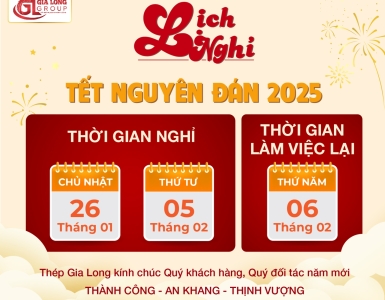 Thông báo nghỉ tết Nguyên đán 2025 | Gia Long Group
